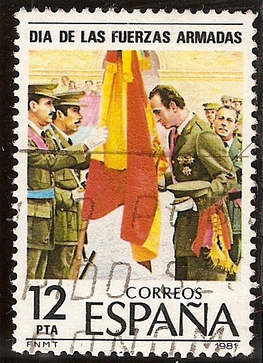 Día de las Fuerzas Armadas. Juan Carlos I renovando el juramento a la Bandera
