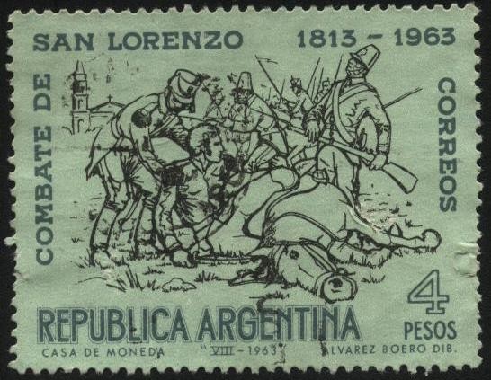 Combate de San Lorenzo 3 de febrero de 1813 junto al Convento de San Carlos Borromeo en San Lorenzo,