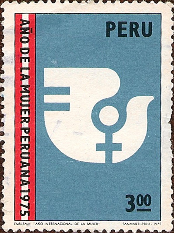 Año de la Mujer Peruana. Emblema del Año Internacional de la Mujer.