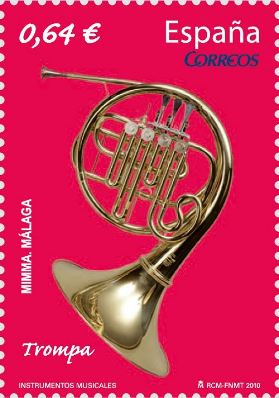 ESPAÑA 2010 4577 Sello Nuevo Instrumentos Musicales Trompa Espana Spain Espagne Spagna Spanje Spanie