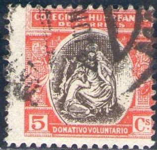 ESPAÑA Huerfanos de Correos 1941 Sello º Donativo Voluntario 5c