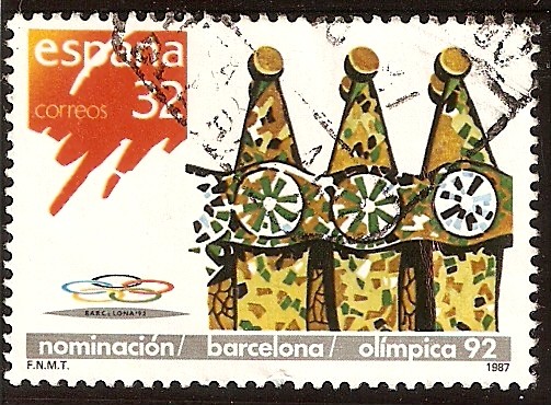 Nominación de Barcelona como sede olímpica 1992. Chimeneas de la Casa Batlló de Barcelona