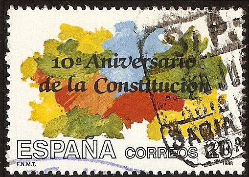 X Aniversario de la Constitución Española de 1978. Simbolismo del mapa político