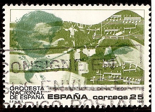 Orquesta Nacional de España. Director de orquesta, partituras y pentagrama