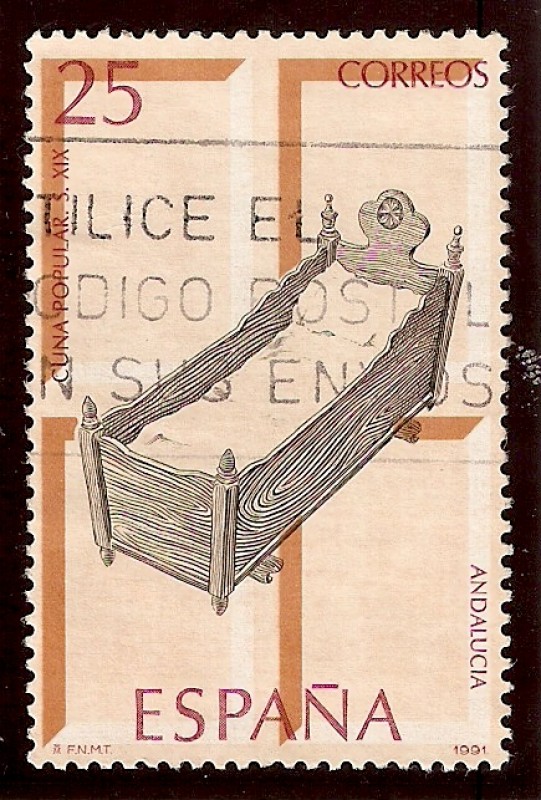 Artesanía española muebles. Cuna popular s.XIX Andalucía