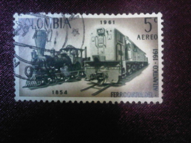 Vapor 1854 y Locomotora Diesel 1961 - Ferrocarril del Atlántico-1961