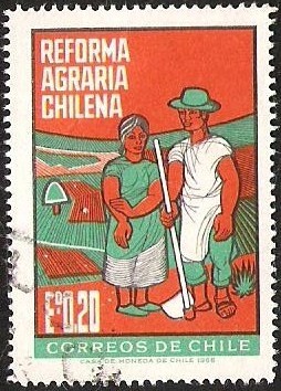 Sello: REFORMA AGRARIA CHILENA Eº 0,20 MULTICOLORde Chile America