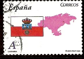 Bandera y mapa de Cantabria