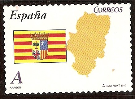 Bandera y mapa de Aragón