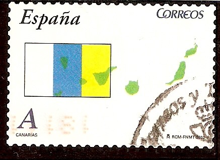Bandera y mapa de Canarias