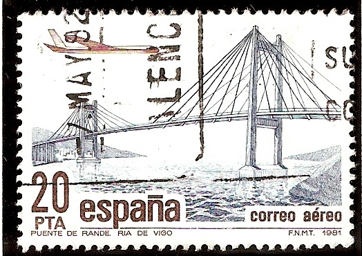 Exposición 1929. Puente de Rande sobre la Ria de Vigo