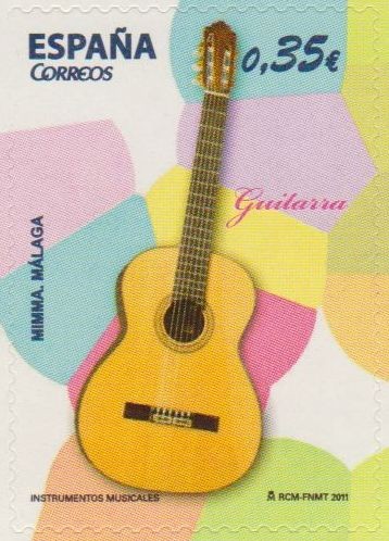 ESPAÑA 2011 4629 Sello Nuevo Instrumentos Musicales Guitarra Mimma Malaga Espana Spain Espagne Spagn