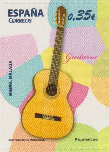 ESPAÑA 2011 4629 Sello Nuevo Instrumentos Musicales Guitarra Mimma Malaga Espana Spain Espagne Spagn