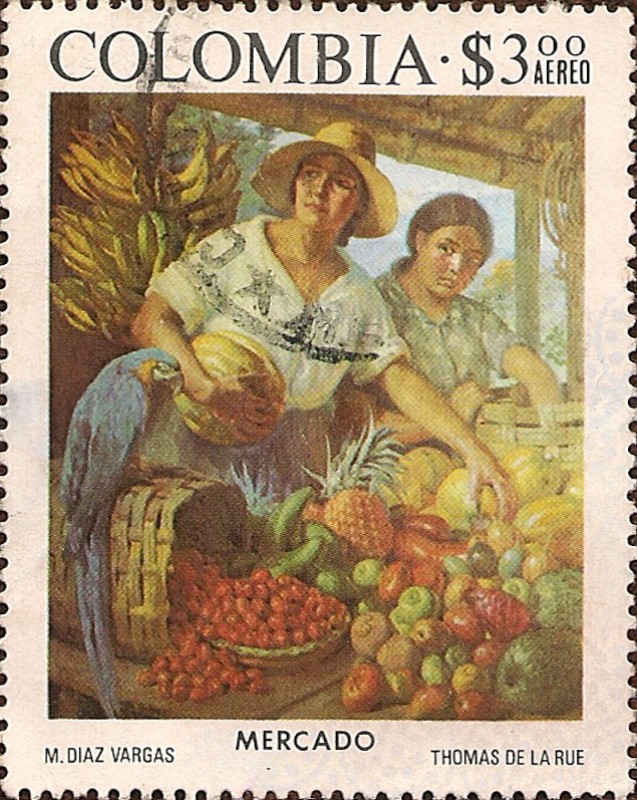 Pinturas de Colombia Colonial y Moderna. Mercado(de Díaz Vargas).