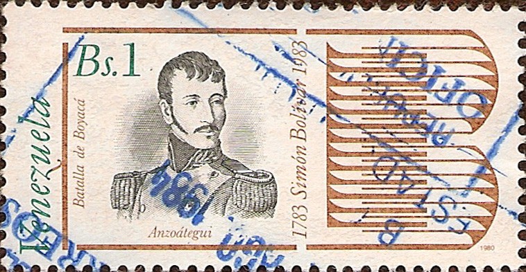 Bicentenario del Nacimiento de Simón Bolívar, 1783-1983. Gral. José Antonio Ansoátegui.