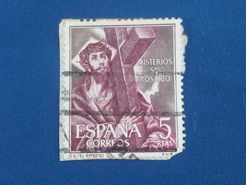 Ed:1471 - MISTERIOS SMO.ROSARIO-Oleo:Llevando la Cruz del pintor Greco.