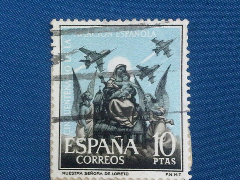 Ed:1405- Estatua de Nuestra Señora de Loreto - 50º aniver.de la Aviacion Española-Nuestra sra. de Lo
