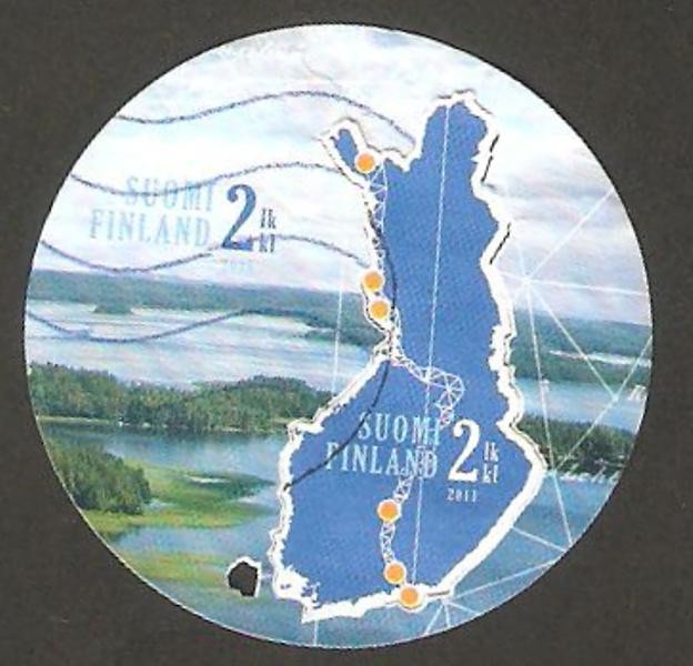 paisaje y mapa de Finlandia