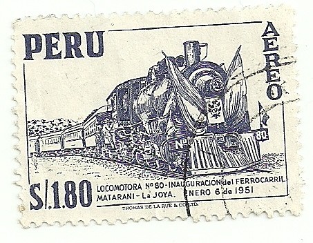 Locomotora N° 80, inaguración del ferrocarril Matarani