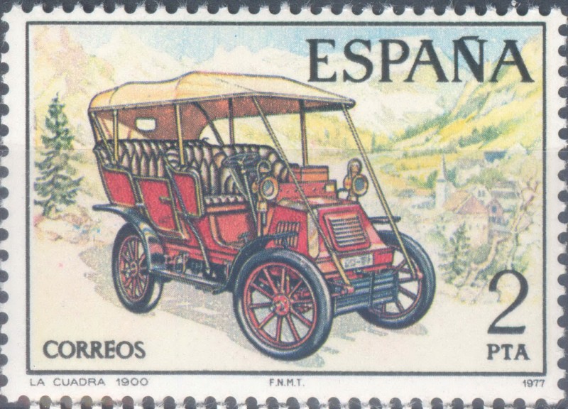 ESPAÑA 1977_2409 Automóviles antiguos españoles.  Scott 2037