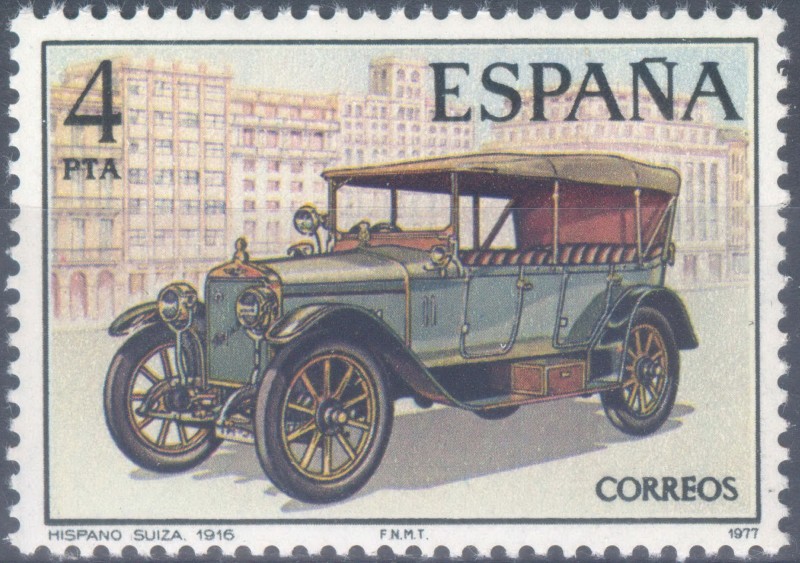 ESPAÑA 1977_2410 Automóviles antiguos españoles. Scott 2038