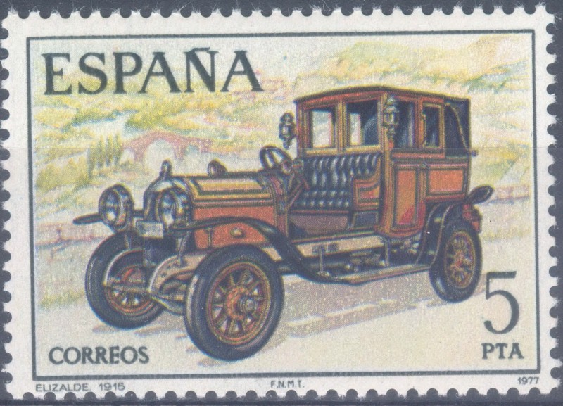 ESPAÑA 1977_2411 Automóviles antiguos españoles. Scott 2039
