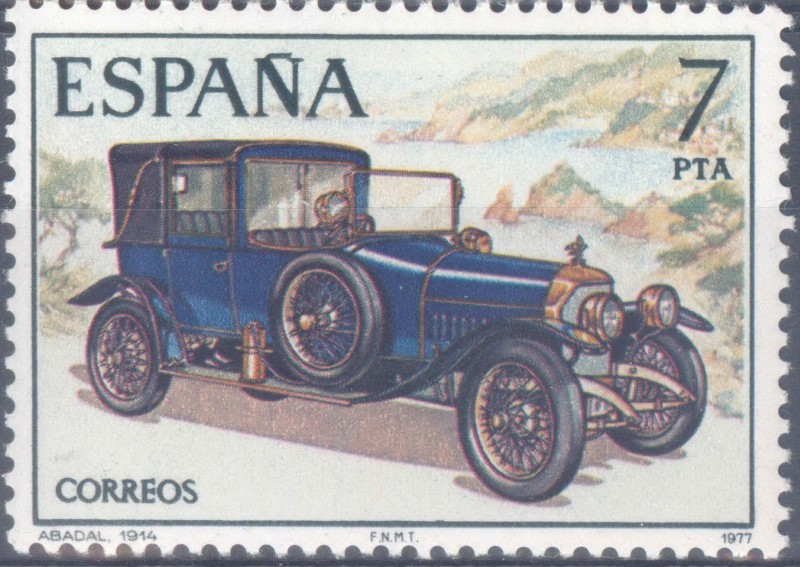 ESPAÑA 1977_2412 Automóviles antiguos españoles. Scott 2040