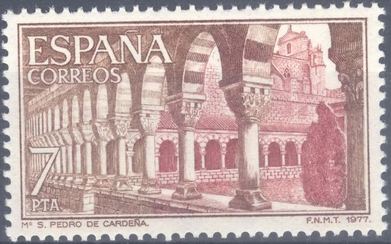 ESPAÑA 1977_2444 Monasterio de San Pedro de Cardeña. Scott 2071