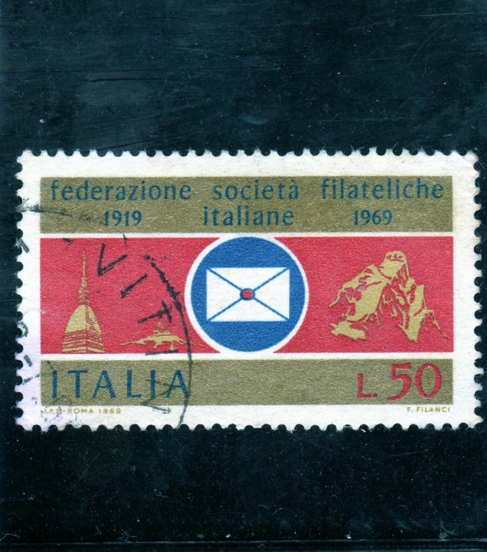 50°Aniversario  de la Federacion filatelica italina