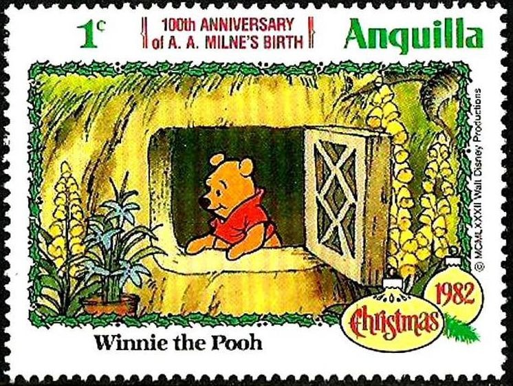 ANGUILLA 1982 Scott 511 Sello ** Walt Disney Navidad Winnie de Pooh 1c 