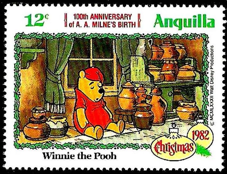 ANGUILLA 1982 Scott 517 Sello ** Walt Disney Navidad Winnie de Pooh 12c 