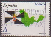 ESPAÑA 2011 4614 Sello Banderas y Mapas Autonomias Ciudad de Ceuta usado Espana Spain Espagne Spagna