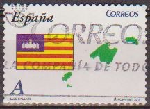 ESPAÑA 2011 4616 Sello Banderas y Mapas Autonomias Islas Baleares usado Espana Spain Espagne Spagna