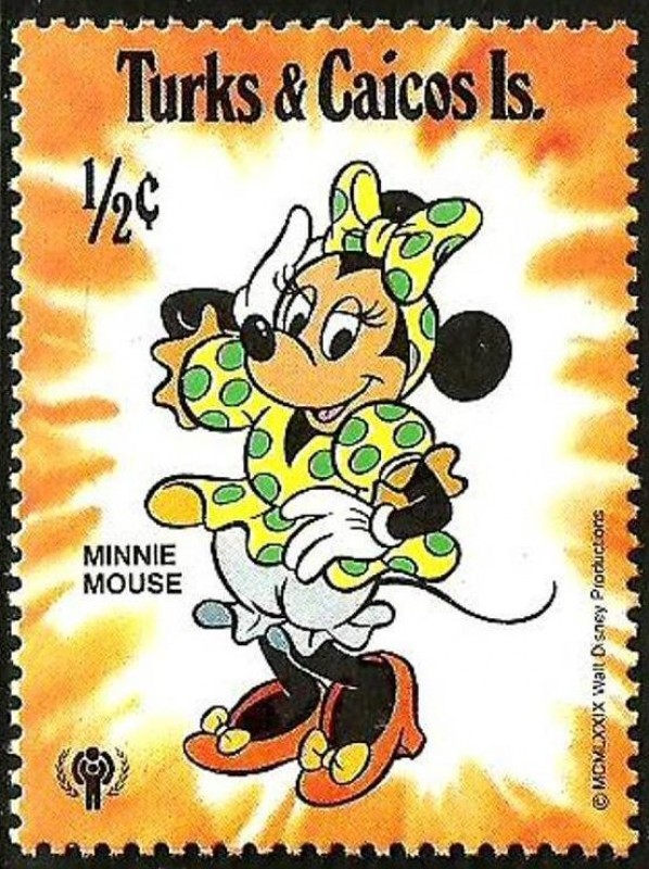 TURKS & CAICOS ISLANDS 1979 Scott 446 Sello ** Walt Disney Minie Mouse 1/2c 