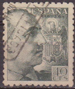 ESPAÑA 1940 925 Sello º General Franco 40c