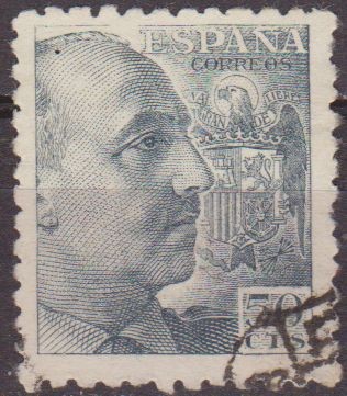 ESPAÑA 1940 927 Sello º General Franco 50c