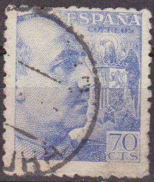 ESPAÑA 1940 929 Sello º General Franco 70c