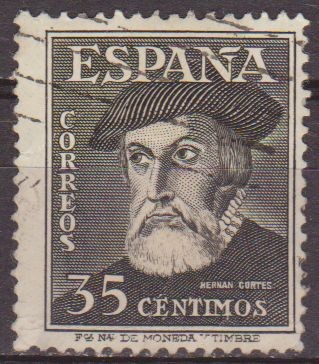 ESPAÑA 1948 1035 Sello Personajes Hernan Cortes Usado Espana Spain Espagne Spagna Spanje Spanien 
