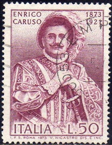 Italia 1973 Scott 1137 Sello º Enrico Caruso (1873-1921) Duque Rigoleto timbre, francobollo