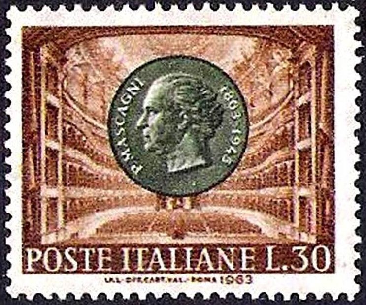 Italia 1963 Sello Nuevo Compositor Pietro Mascagni N° 900