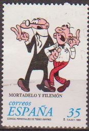 ESPAÑA 1998 3531 Sello Comics Personajes de Tebeo Mortadelo y Filemon Francisco Ibañez usado Espana 