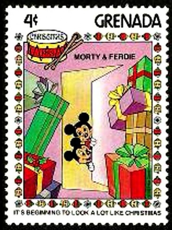 Grenada 1983 Scott 1179 Sello ** Walt Disney Navidad Morty y Ferdie 4c