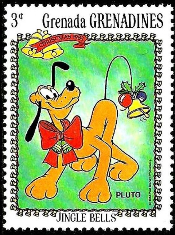 Grenada Grenadines 1983 Scott 563 Sello ** Walt Disney Navidad Jingle Bells Pluto 3c
