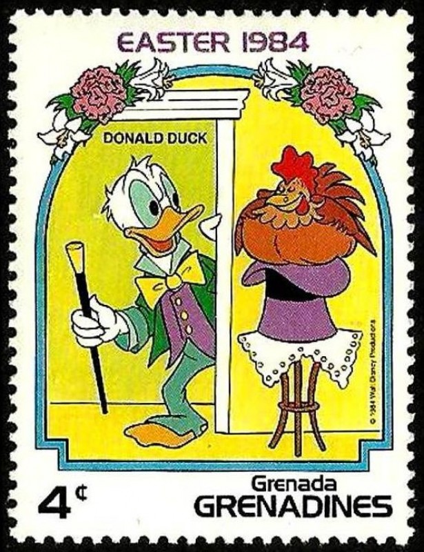 Grenada Grenadines 1984 Scott 584 Sello ** Walt Disney Easter Pato Donald 4c