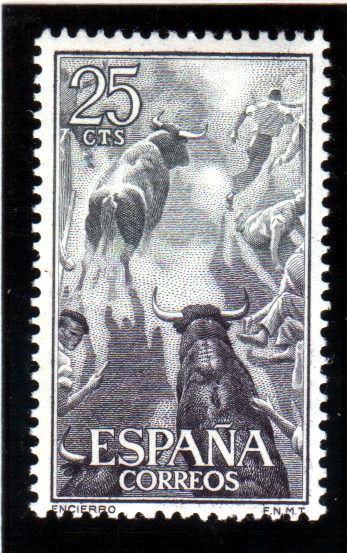 1960 Tauromaquia: Encierro Edifil 1256