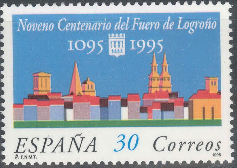 ESPAÑA 1995_3338 IX centenario del Fuero de Logroño. Scott 2801