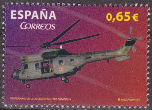 ESPAÑA 2011 4653 Sello ** Aviacion Militar Española Helicoptero Espana Spain Espagne Spagna Spanje