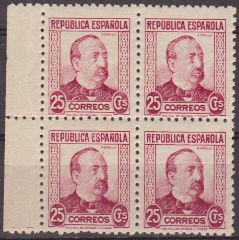 ESPAÑA 1934 685 Sellos ** B4 Personajes Manuel Ruiz Zorrilla 25c Republica Española Espana Spain Esp