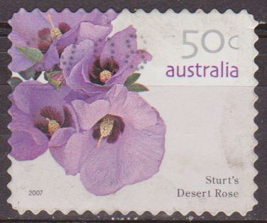 AUSTRALIA 2007 Sello Flora Rosa del Desierto Sturt's Usado  