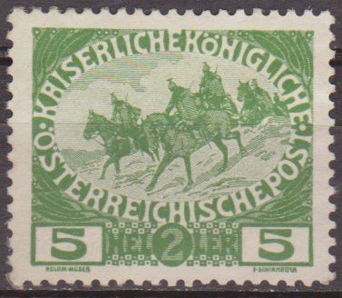 AUSTRIA 1915 Scott B4 Sello ** Cavalry 5h Osterreich Autriche 